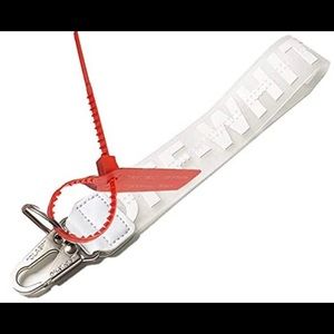 OFF WHITE style lanyard wristlet